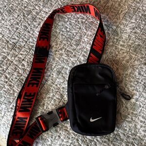 Nike Black Belt Bag with Red Strap